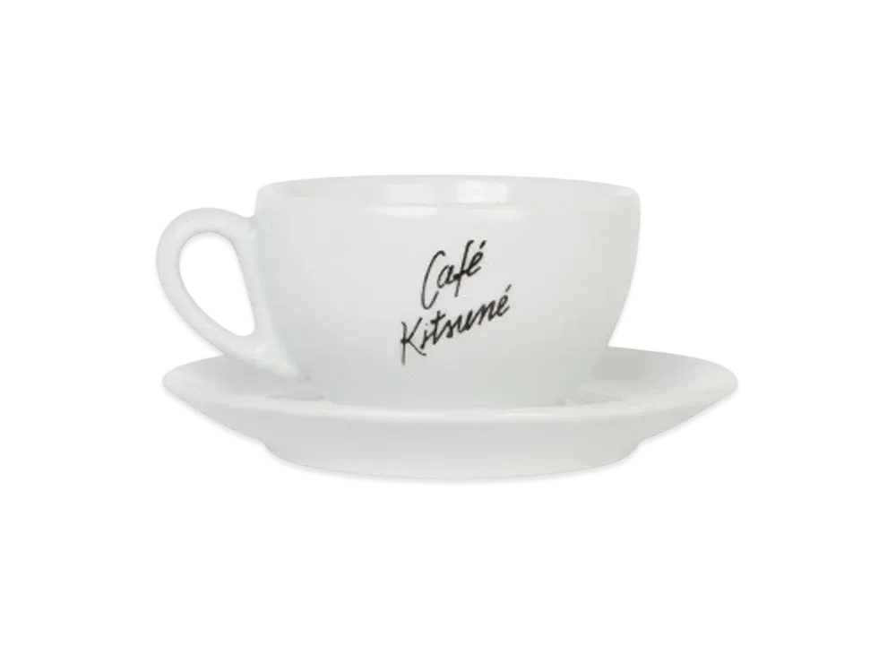 Maison Kitsune Cafe Kitsune Ceramic Cup And Saucer L "White"