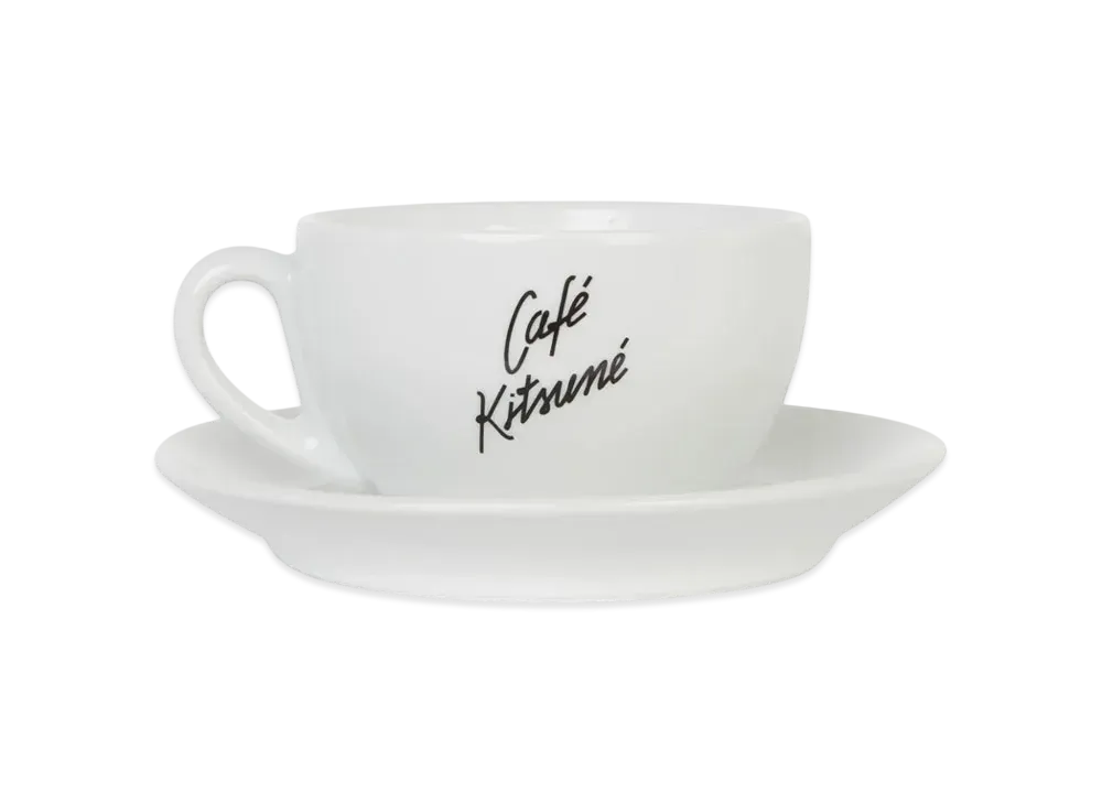 Maison Kitsune Cafe Kitsune Ceramic Cup And Saucer M "White"