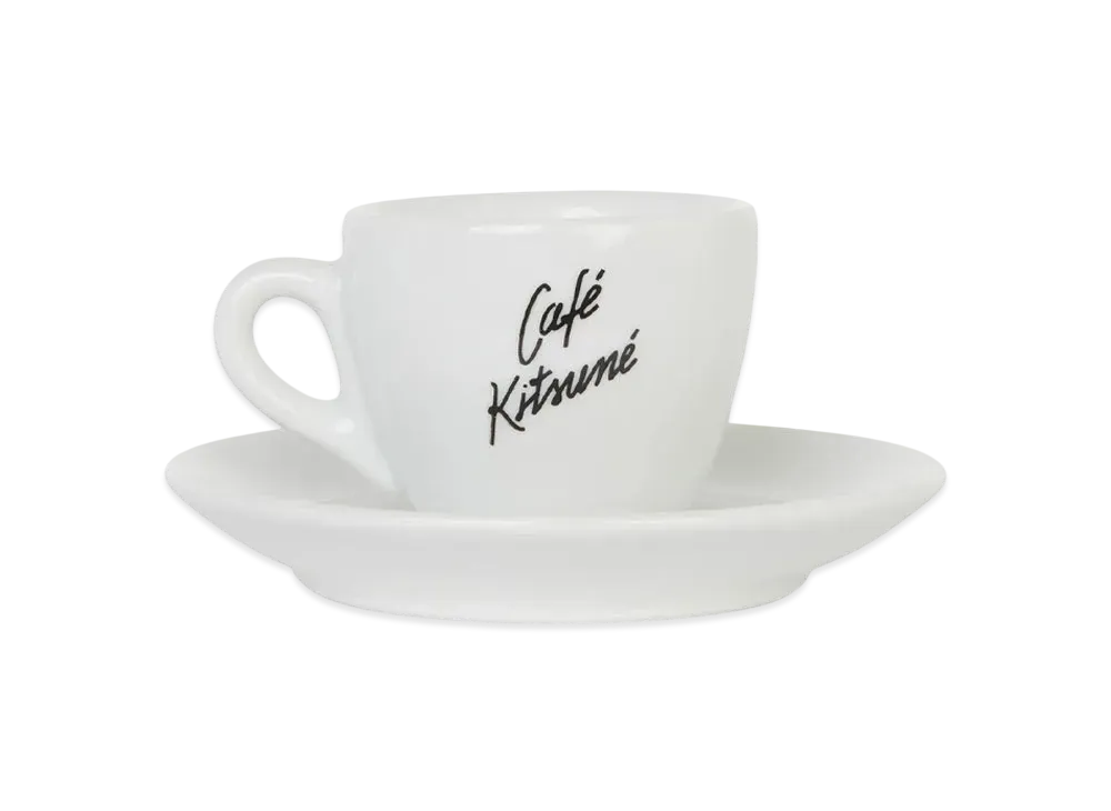 Maison Kitsune Cafe Kitsune Ceramic Cup And Saucer S "White"