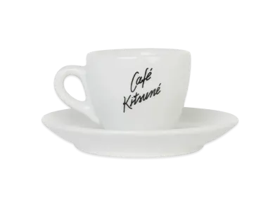 Maison Kitsune Cafe Kitsune Ceramic Cup And Saucer S "White"