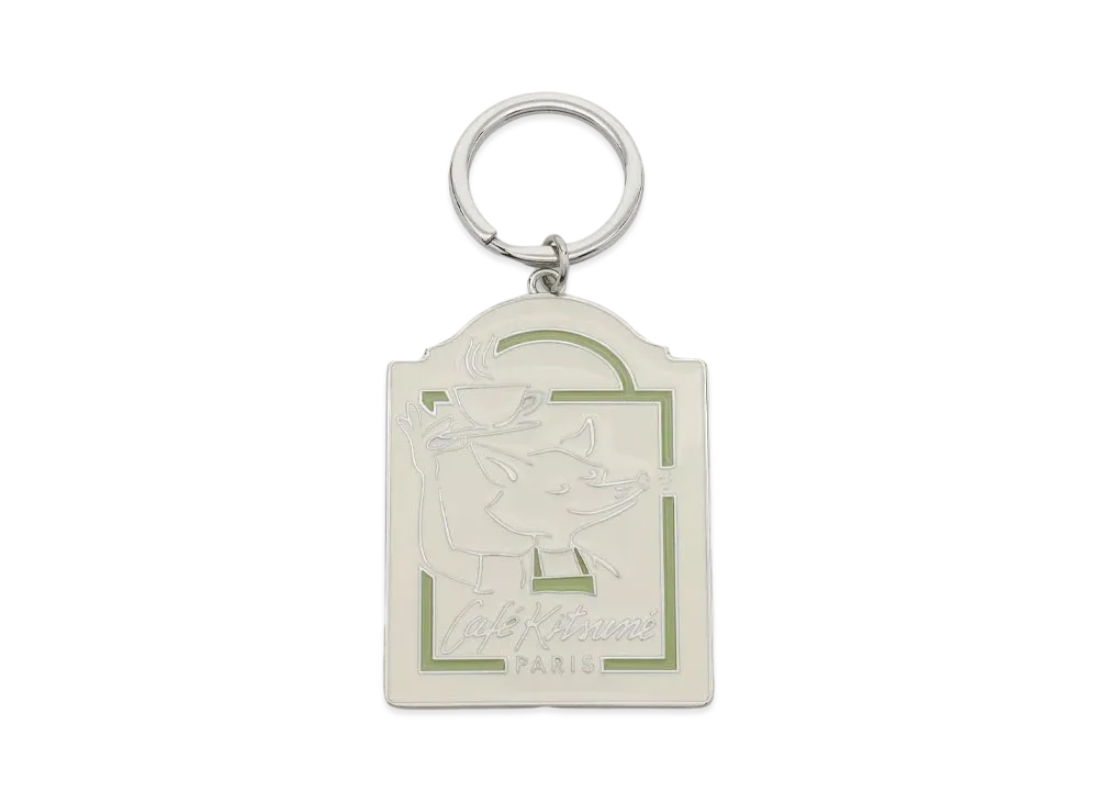 Maison Kitsune Cafe Kitsune Fox Keyring "Tapioca"
