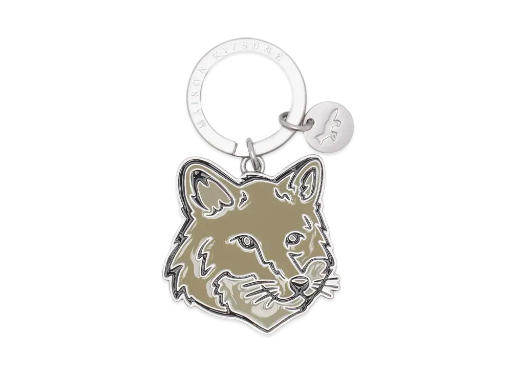 Maison Kitsune Bold Fox Head Keyring "Canvas"