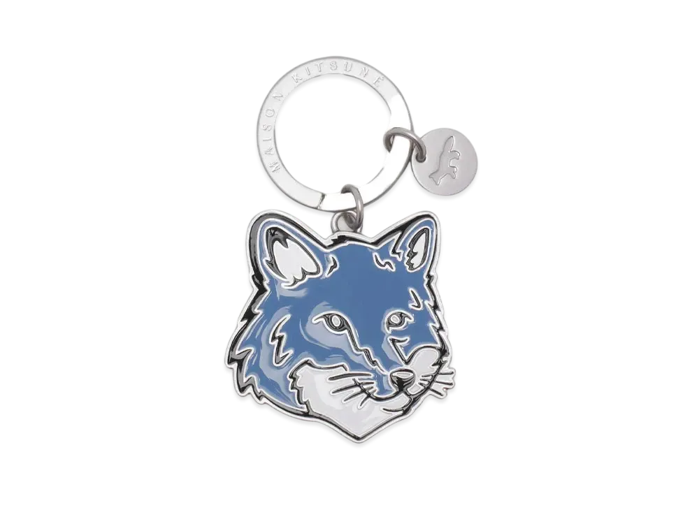 Maison Kitsune Bold Fox Head Keyring "Hampton Blue"