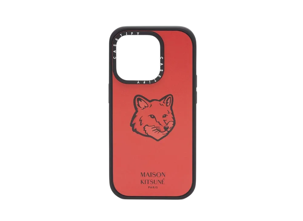 Maison Kitsune x CASETiFY Iphone 15 Pro / Iphone 16 Pro Bold Fox Head Case "Autumn Red"