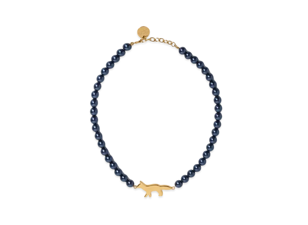 Maison Kitsune Festive Necklace "Ink Blue"