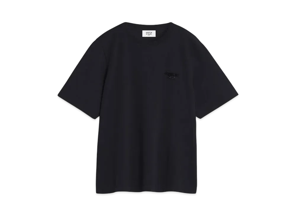 Maison Kitsune Festive Profile Fox Pearl Patch Comfort T-Shirt "Black"