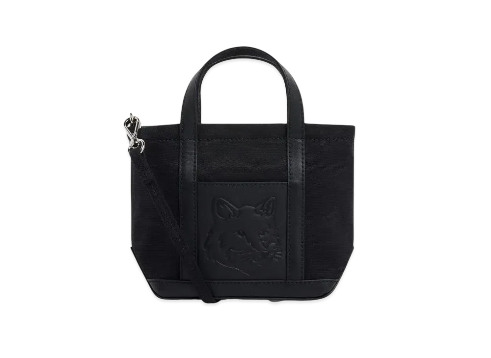 Maison Kitsune Festive Fox Head Mini Tote "Black"