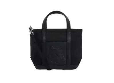 Maison Kitsune Festive Fox Head Mini Tote "Black"