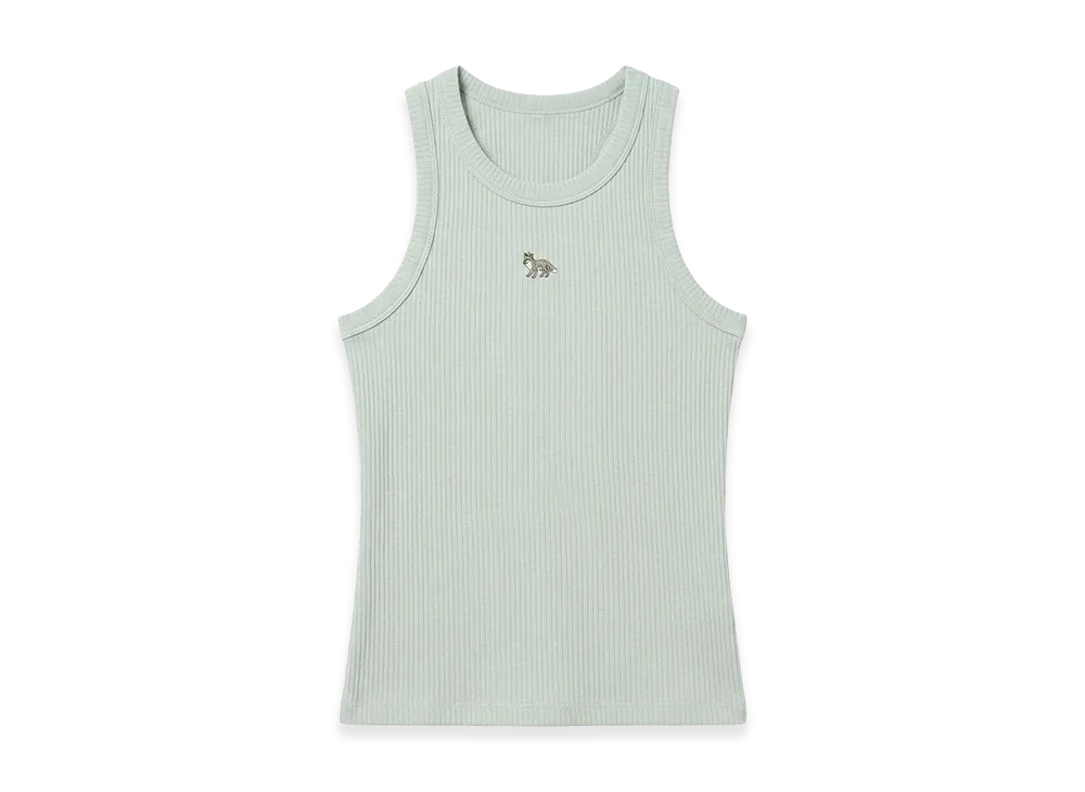 Maison Kitsune Women's Baby Fox Ribbed Tank Top "Mineralgray"