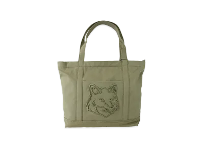 Maison Kitsune Women's Fox Head Large Tote "Laurel Green"