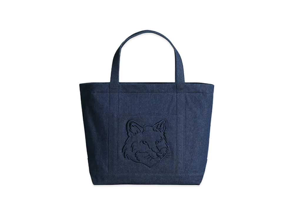 Maison Kitsune Women's Fox Head Large Tote "Indigo"