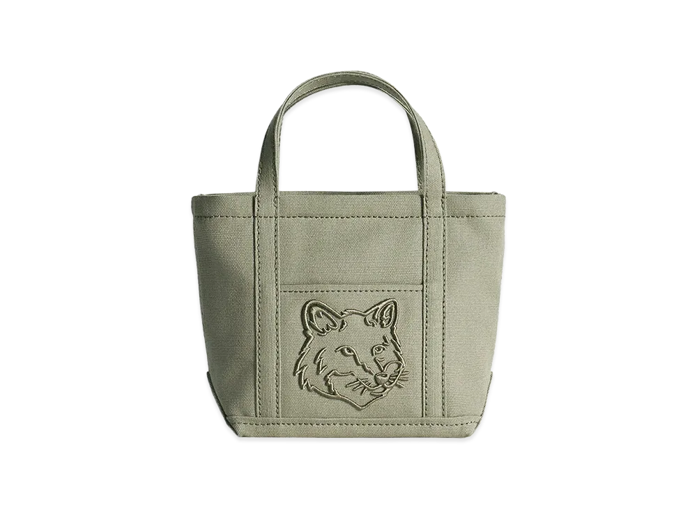 Maison Kitsune Women's Fox Head Mini Tote "Laurel Green"