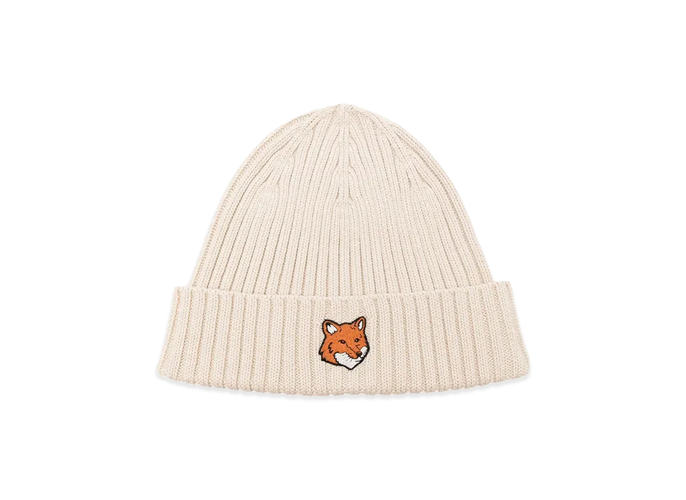 Maison Kitsune Women's Cotton Beanie Hat "Beige"