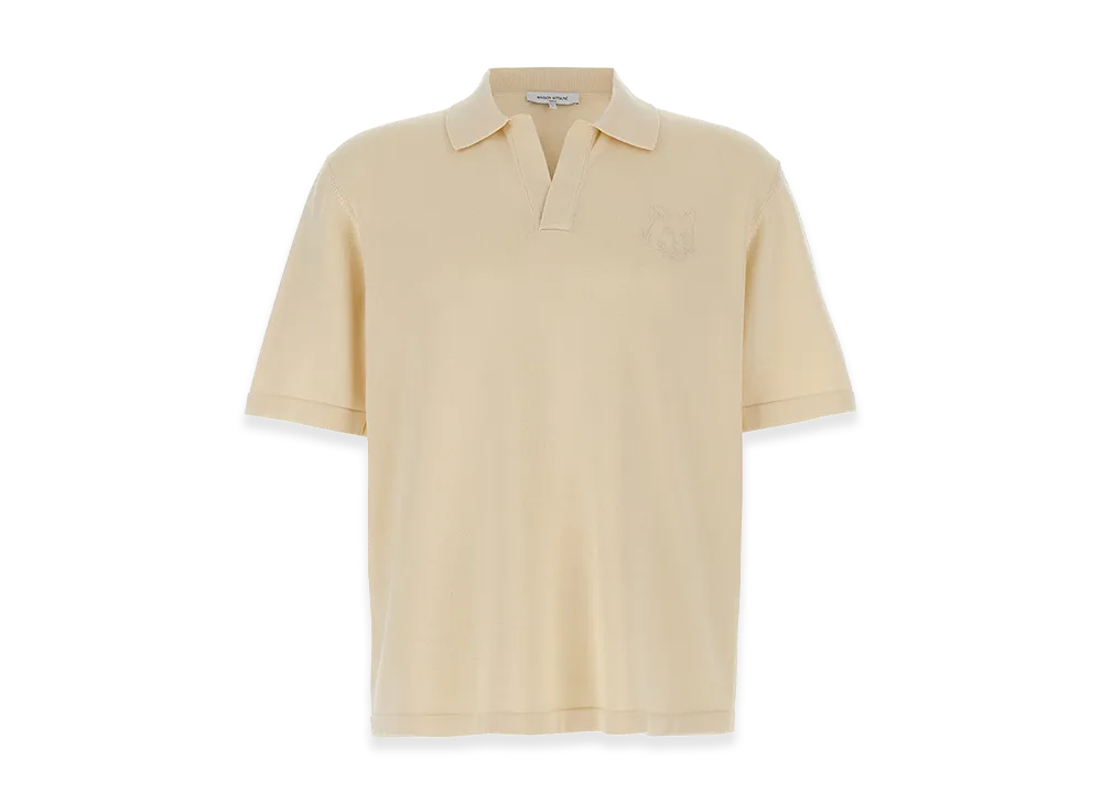 Maison Kitsune 'bold Fox Head' Polo Shirt "Beige"