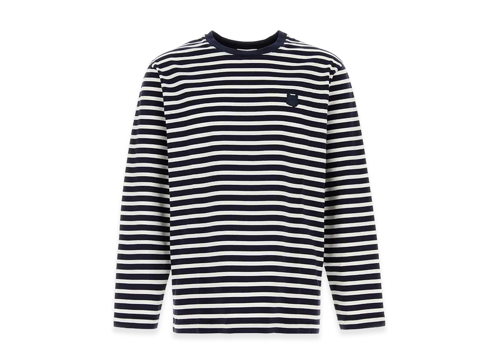 Maison Kitsune Embroidered Cotton Oversize T-Shirt "Stripped"