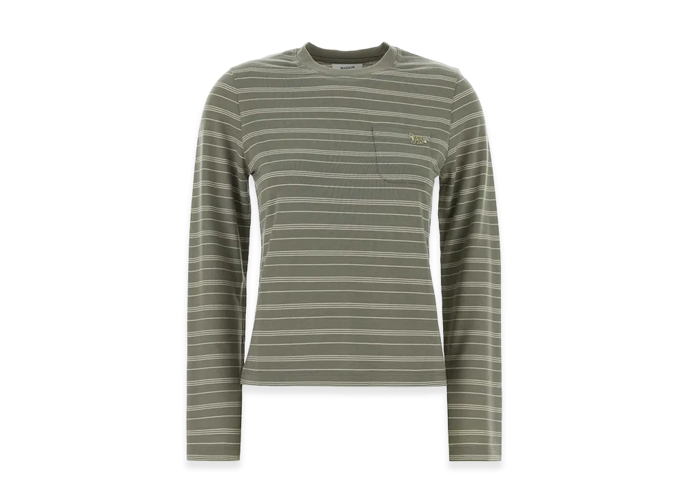 Maison Kitsune Women's Embroidered Lyocell T-Shirt "Stripped"