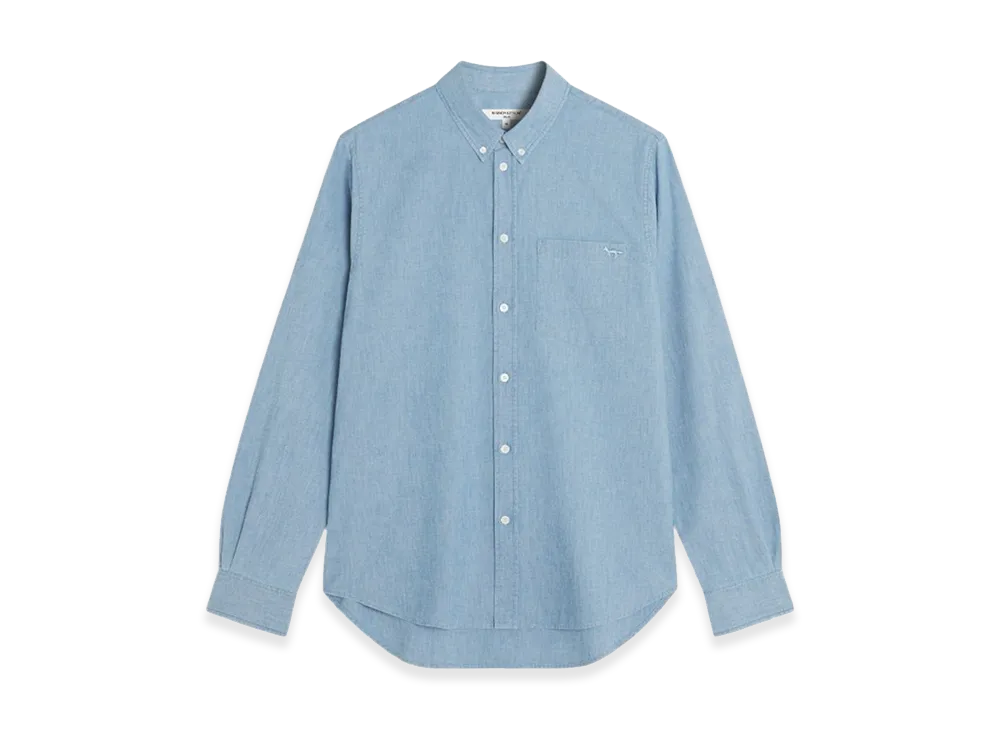 Maison Kitsune Profile Fox Regular Fit Chambray Shirt "Pure"