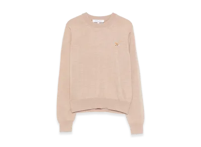 Maison Kitsune Women's Baby Fox Crew Neck Sweater "Beige"