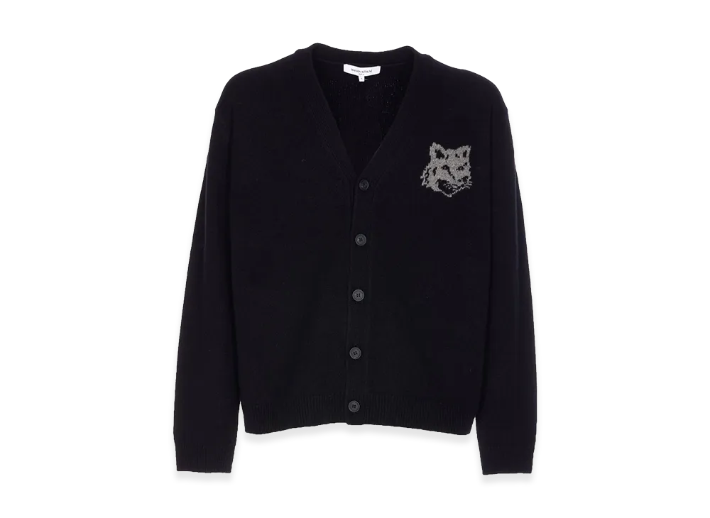 Maison Kitsune Fox Head Cardigan With Buttons Closure "Black"