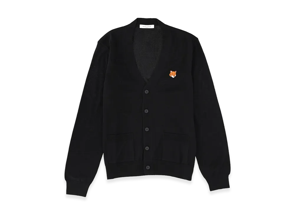 Maison Kitsune Fox Head Merino Regular Cardigan "Black"