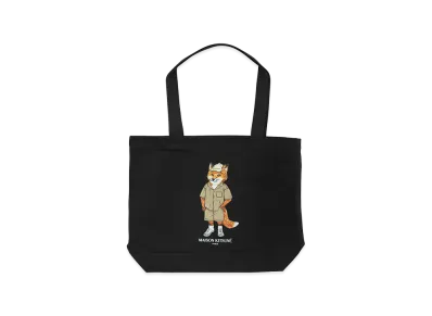 Maison Kitsune Women's "Dressed Fox" Large Shoulder Bag "Black"