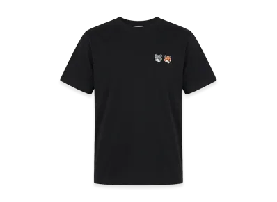 Maison Kitsune Short Sleeve One-Point Crewneck T-Shirt Double Fox Head "Black"