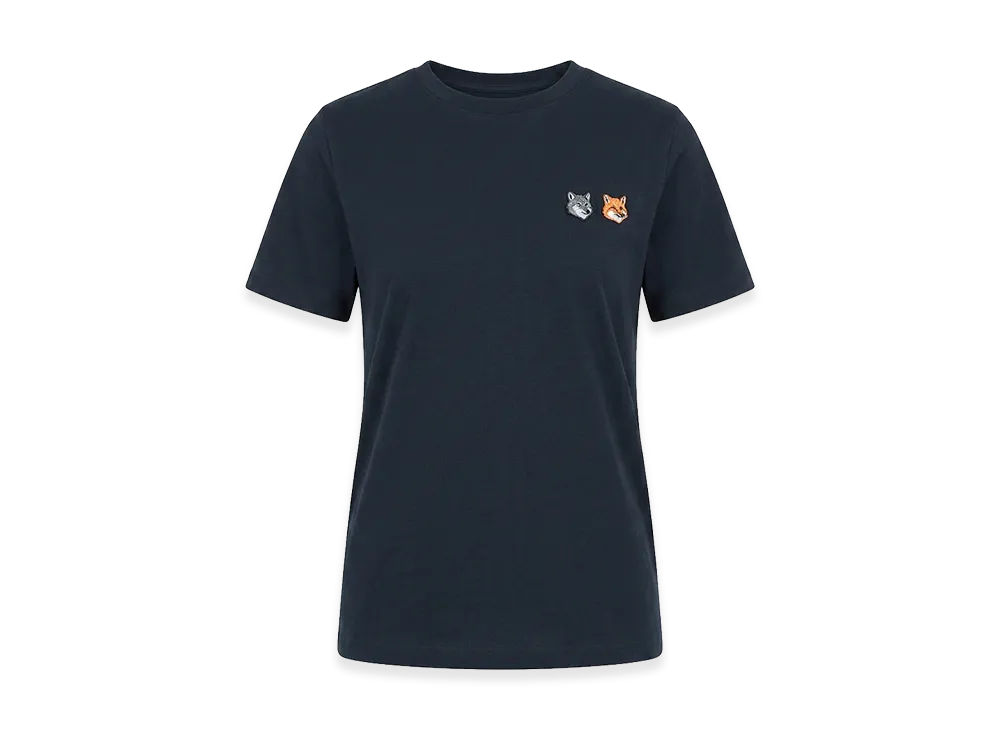 Maison Kitsune Women's Fox Embroidery Crewneck Short Sleeve T-Shirt Double Bold Fox "Black"