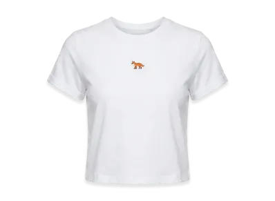 Maison Kitsune Women's One-Point Crewneck Short Sleeve T-Shirt Baby Fox Baby "White"