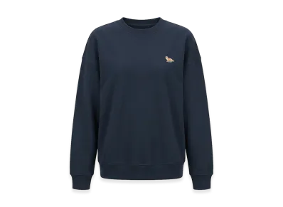 Maison Kitsune Women's One-Point Crewneck Sweatshirt Baby Fox "Navy"