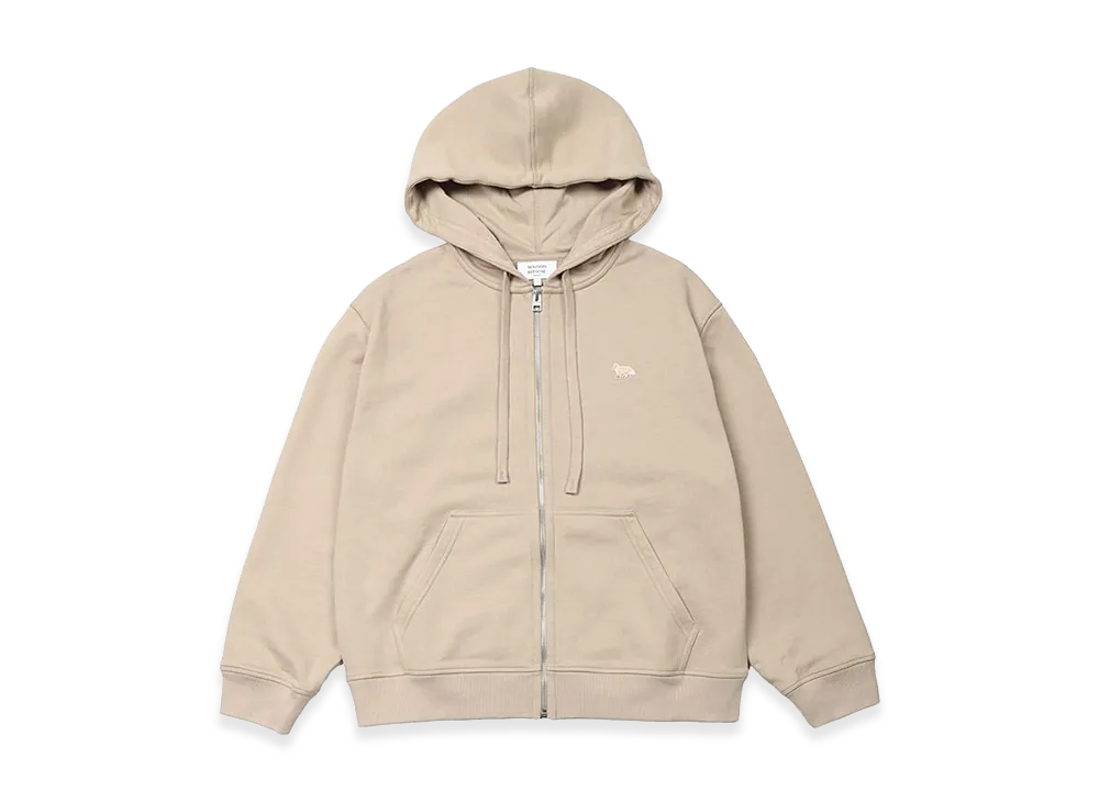 Maison Kitsune Women's Baby Fox Full Zip Sweatshirt Hoodie "Beige"