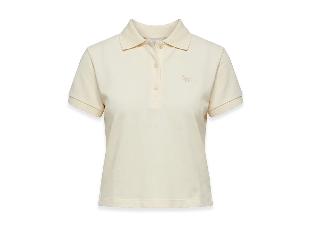 Maison Kitsune Women's Short Sleeve Logo One-Point Cropped Polo Shirt Baby Fox Cropped "Beige"