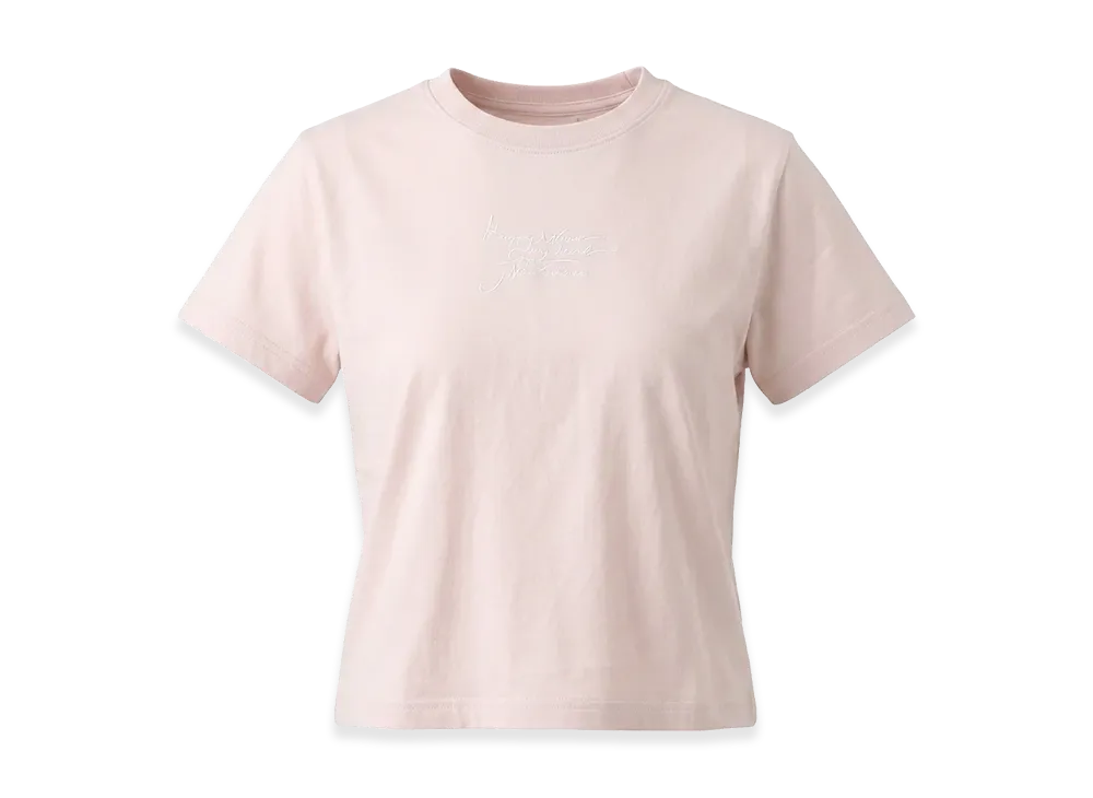 Maison Kitsune Women's Poetic Script Baby T-Shirt "Lilacpowder"