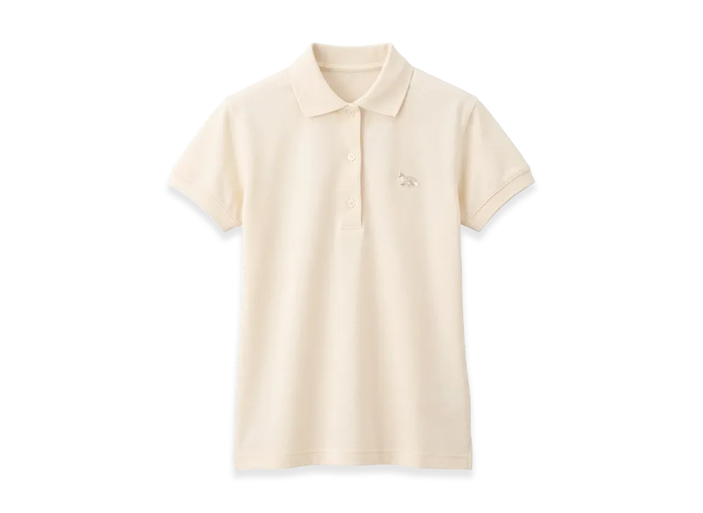 Maison Kitsune Women's Baby Fox Cropped Polo Shirt "Noblebeige"