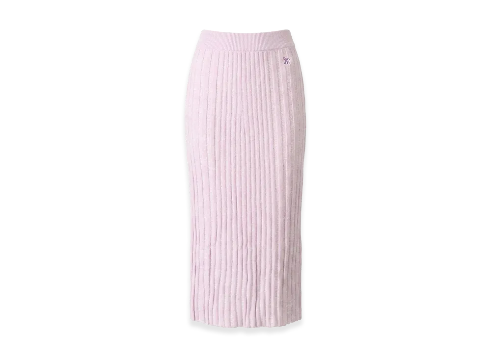 Maison Kitsune Women's Baby Fox Ribbed Midi Skirt "Lilac"
