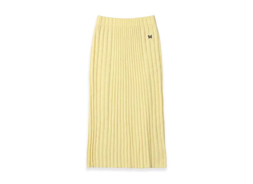 Maison Kitsune Women's Baby Fox Ribbed Midi Skirt "Lemonade"