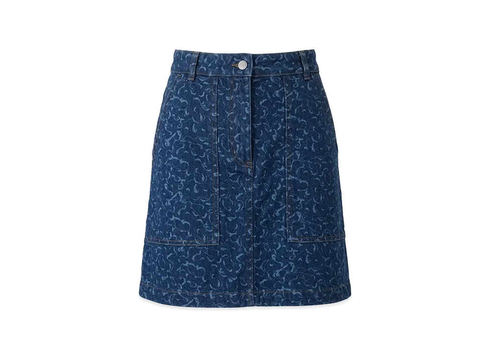 Maison Kitsune Women's Denim Mini Skirt "Laserprint"