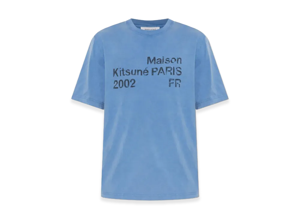 Maison Kitsune Logo Print Crewneck T-Shirt "Lapis Blue"