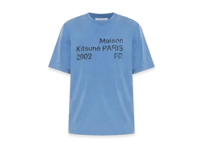 Maison Kitsune Logo Print Crewneck T-Shirt "Lapis Blue"
