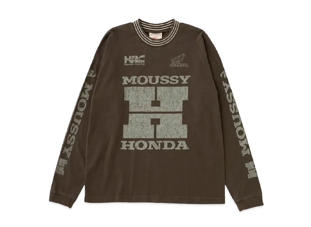MOUSSY x HONDA HRC Vintage Like Long Tee "Dark Khaki"