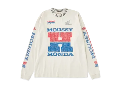 MOUSSY x HONDA HRC Vintage Like Long Tee "Off White"