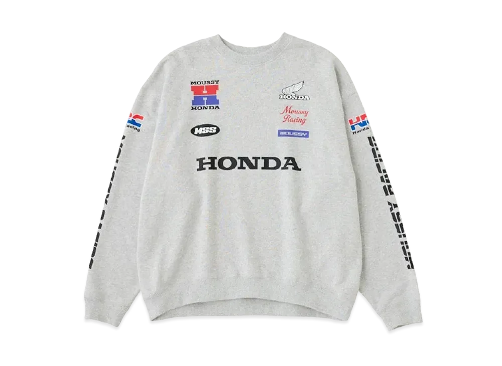 MOUSSY x HONDA HRC Sponsor Logo Pull Over "T.Gray"