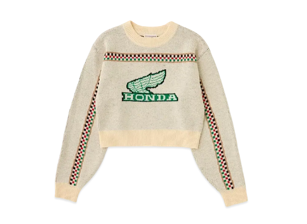 MOUSSY x HONDA HRC Jacquard Knit Top "Ivory"