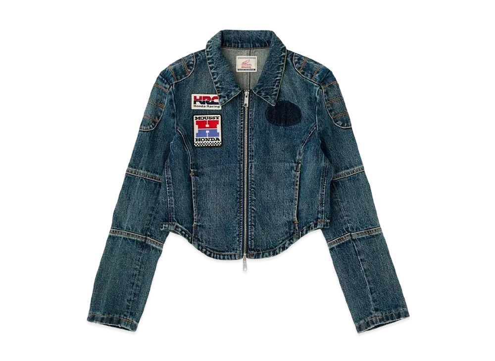MOUSSY x HONDA HRC Denim Biker Jacket "Blue"