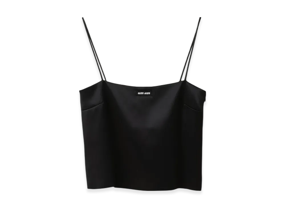 MIU MIU Women's Satin Top "Black"