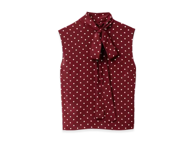 MIU MIU Women's Crepe De Chine Top "Amaranth/Avory"