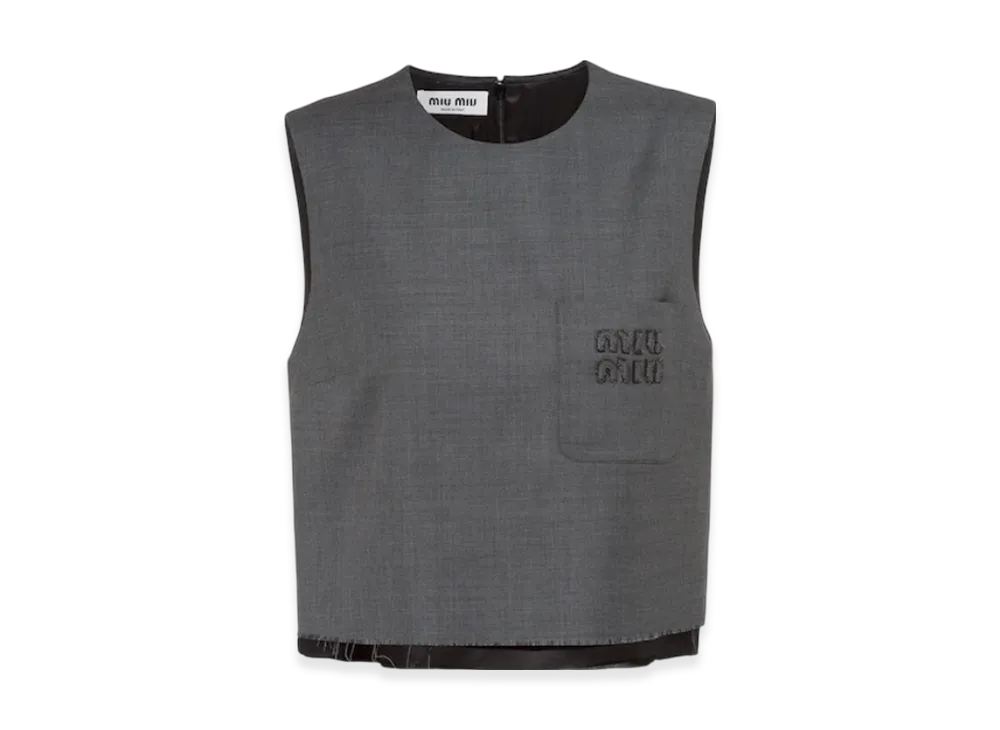 MIU MIU Women's Grisaille Top "Slate Grey"