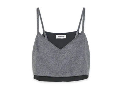 MIU MIU Women's Velour Top "Grey"