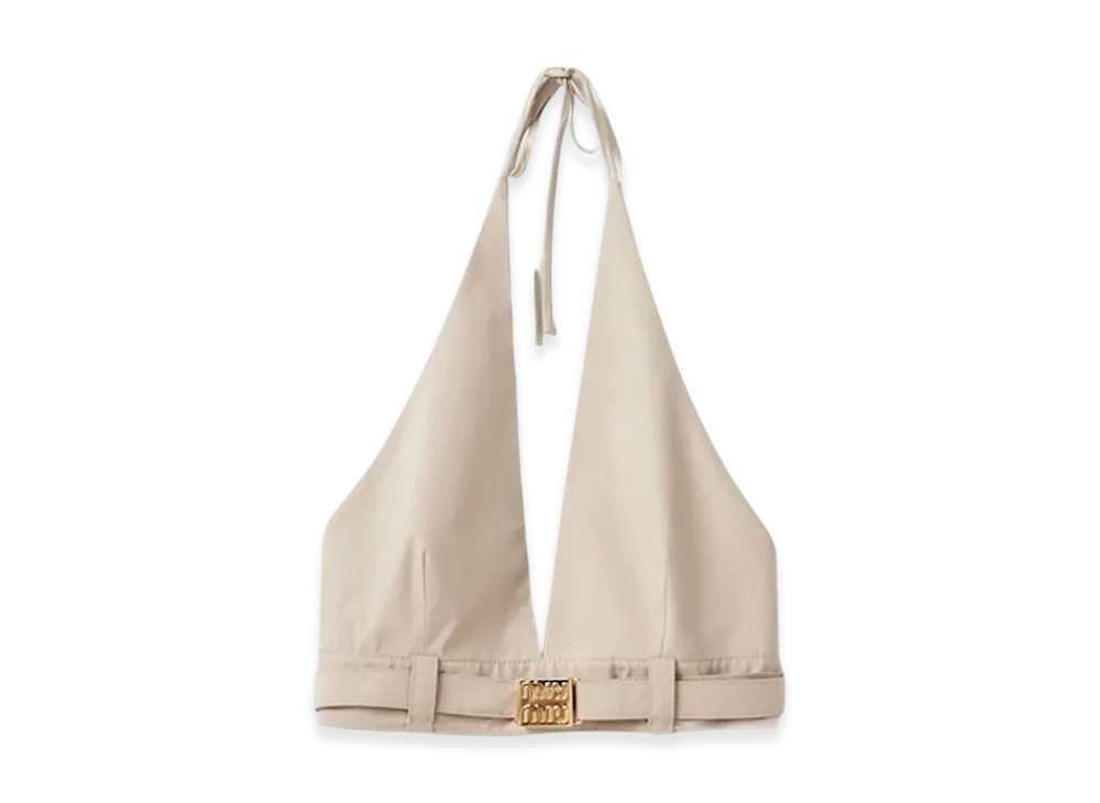 MIU MIU Women's Panama Cotton Top "Limestone"