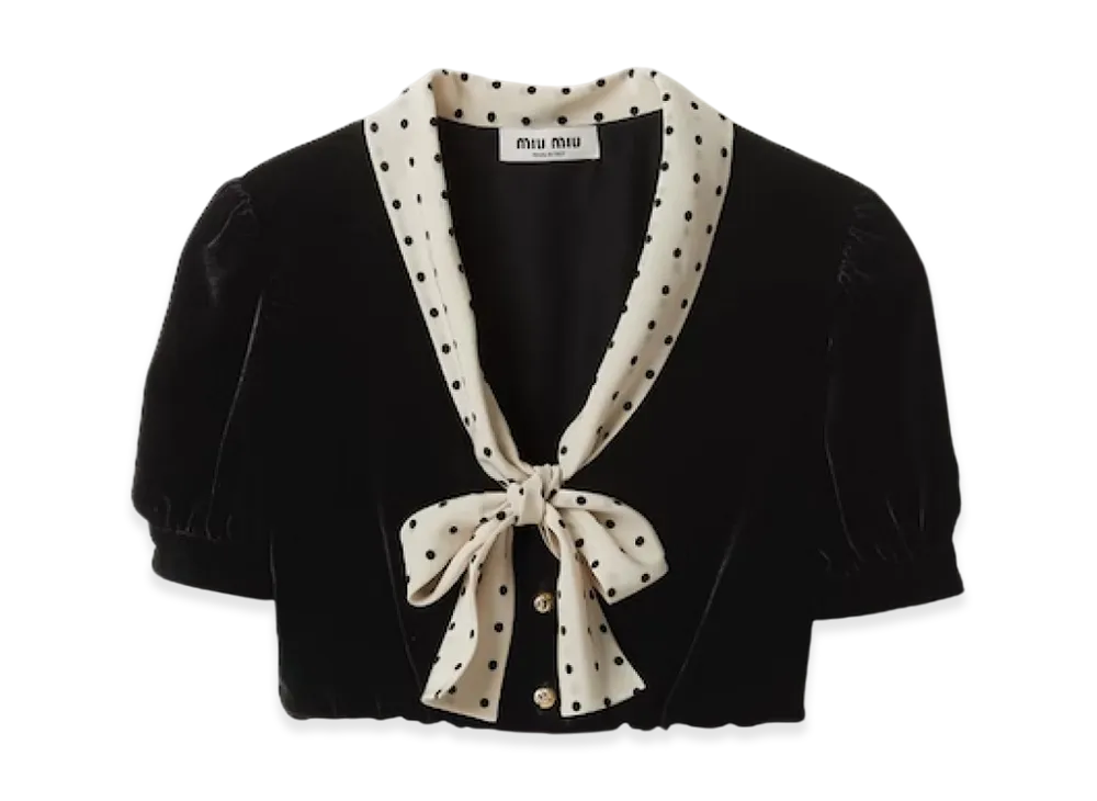 MIU MIU Women's Velvet Top "Black"