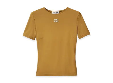 MIU MIU Women's Stretch Jersey Top "Olive Green"